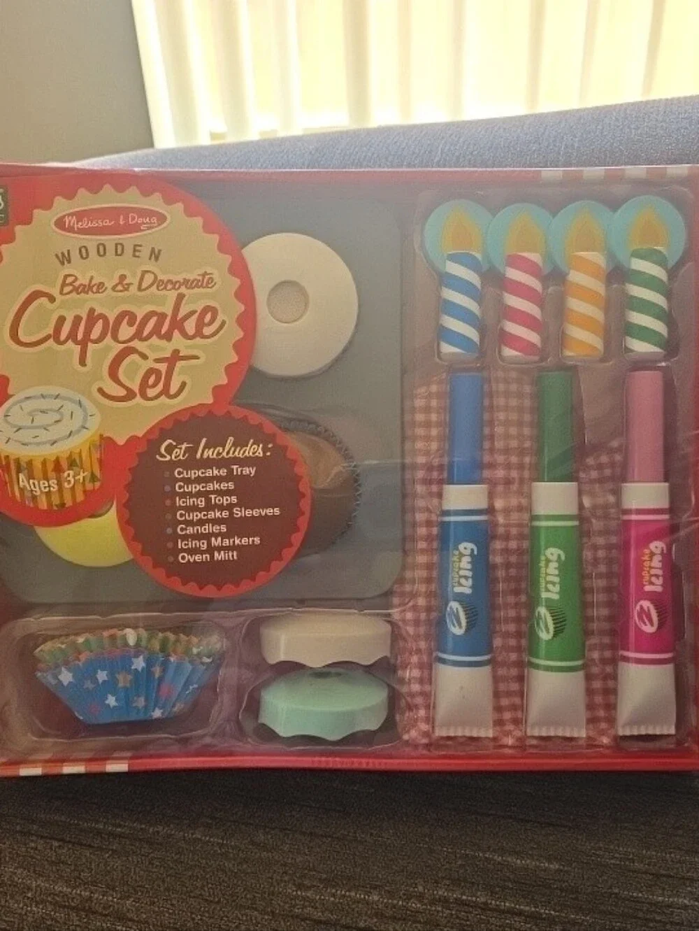 Melissa & Doug Multicolor Wooden Bake & Decorate Cupcake Play Set